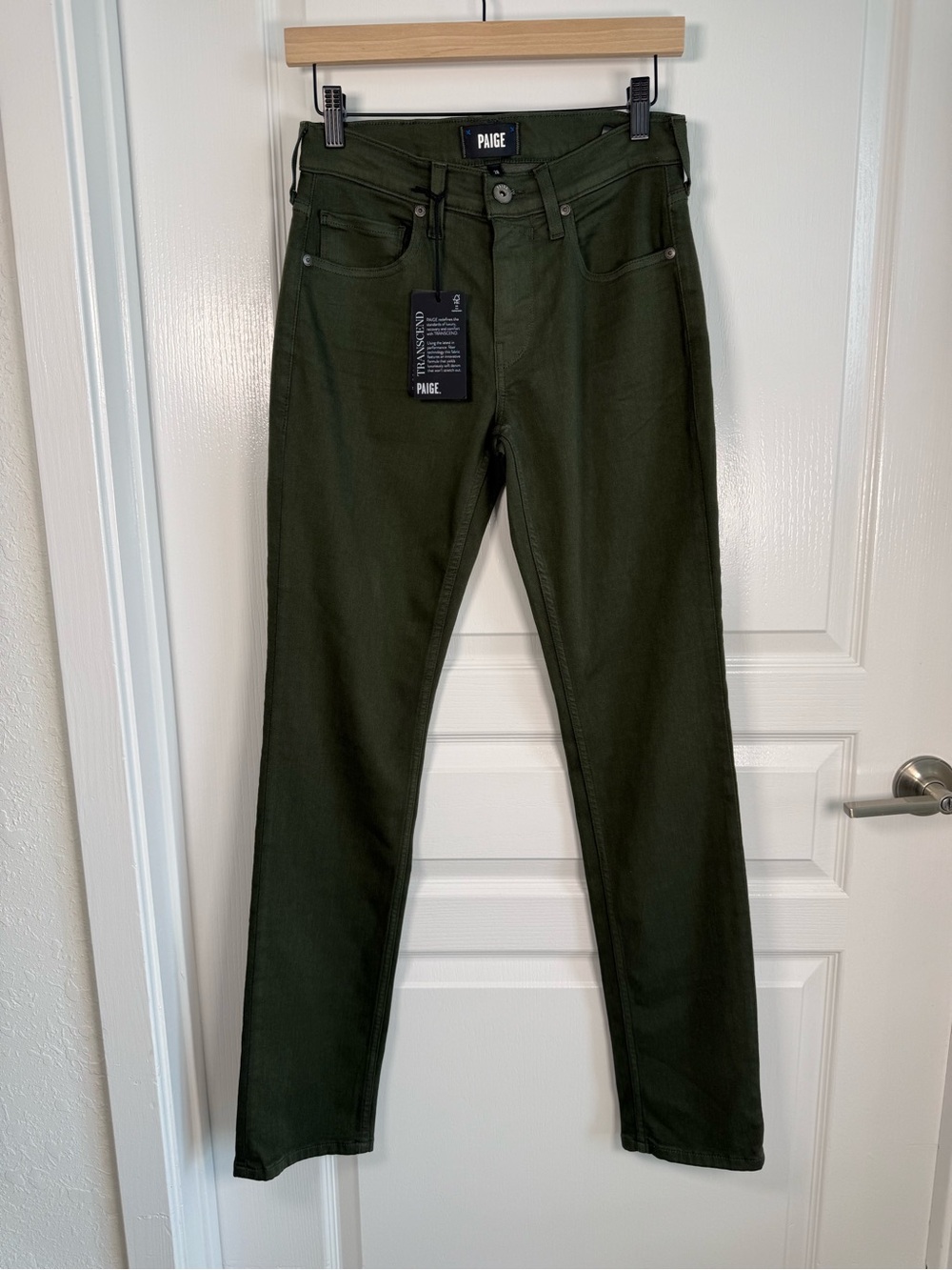 PAIGE Women’s Olive Green Skinny Jeans